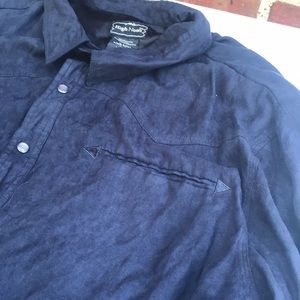Western Style Black Snap Front Shirt in 2XL